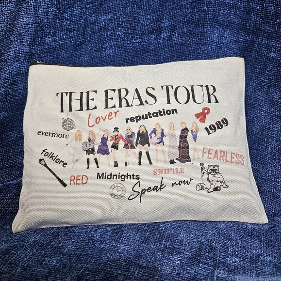T Swift Eras Tour Pencil Pouch Cotton Canvas Zipper - Picture 1 of 6